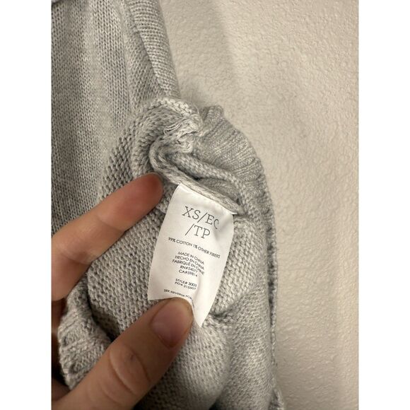 Cabi Gray Cable Knit Sweater Poncho Womens Sz XS Oversized Turtle Neck - Picture 7 of 10